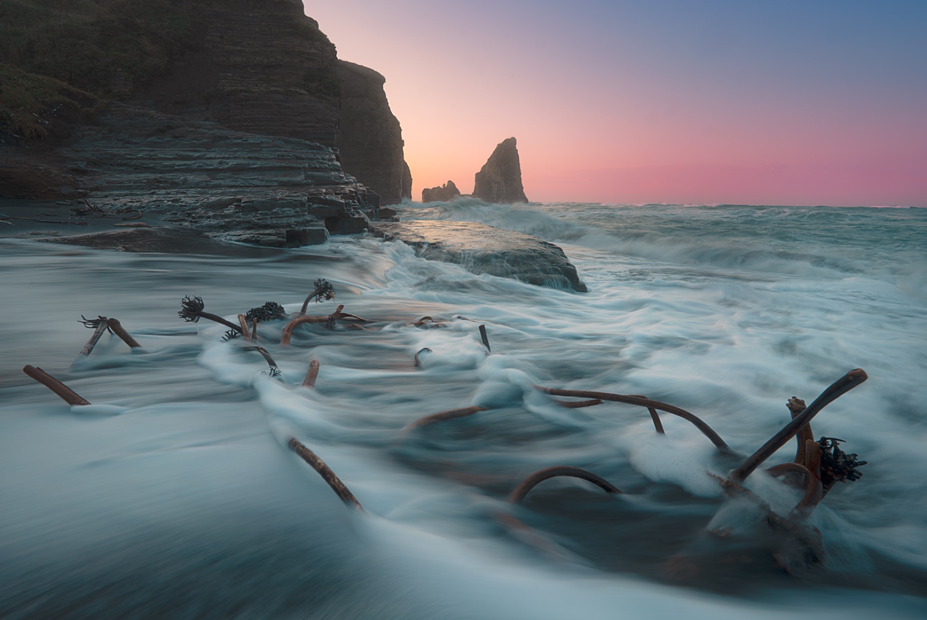 長時間露光の海景作品